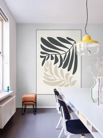 Modern Fern in Beige and Black