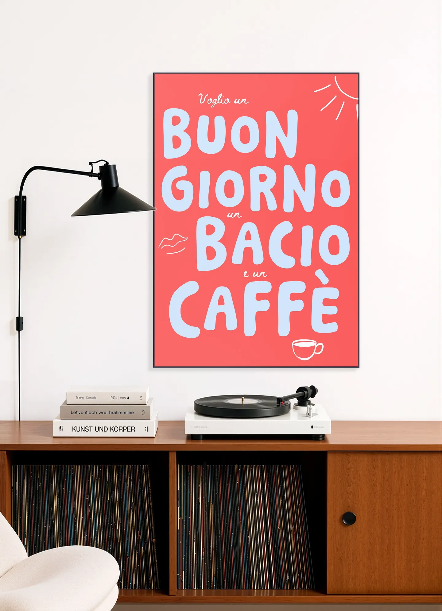 Buongiorno, bacio, caffe - red
