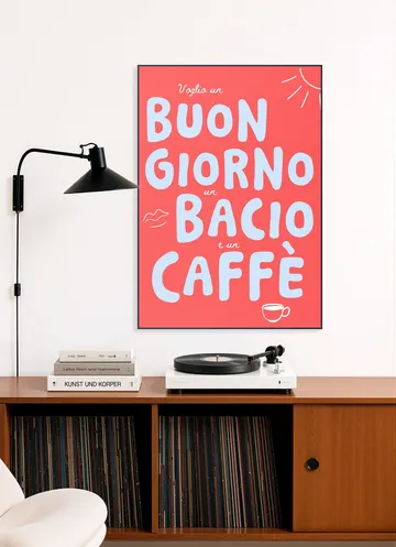 Buongiorno, bacio, caffe - red