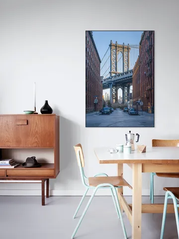 Manhattan Bridge at sunrise, Brooklyn, New York City, USA