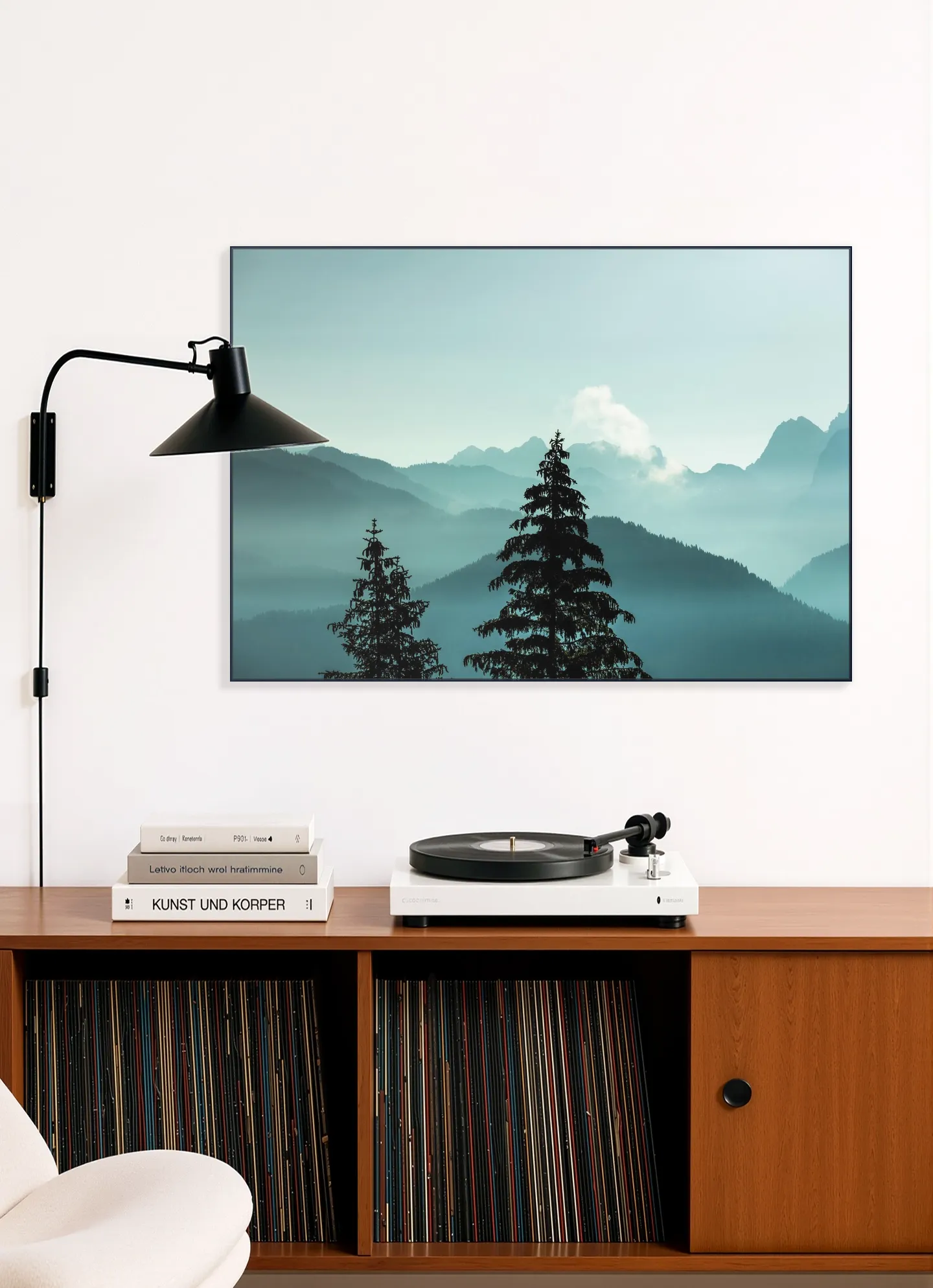 Alpine Forest And Blue Mountain Layers