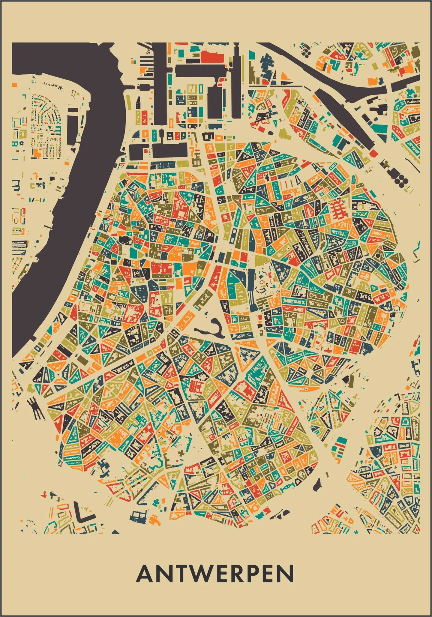 Antwerpen Mosaic Map