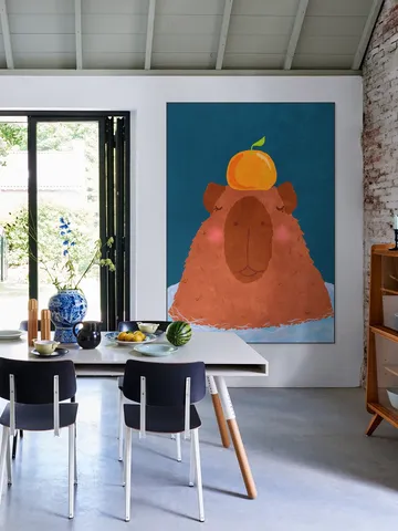 Capybara With Orange