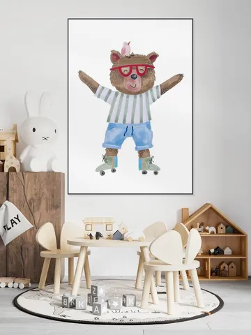 Beer Boris op Rolschaatsen