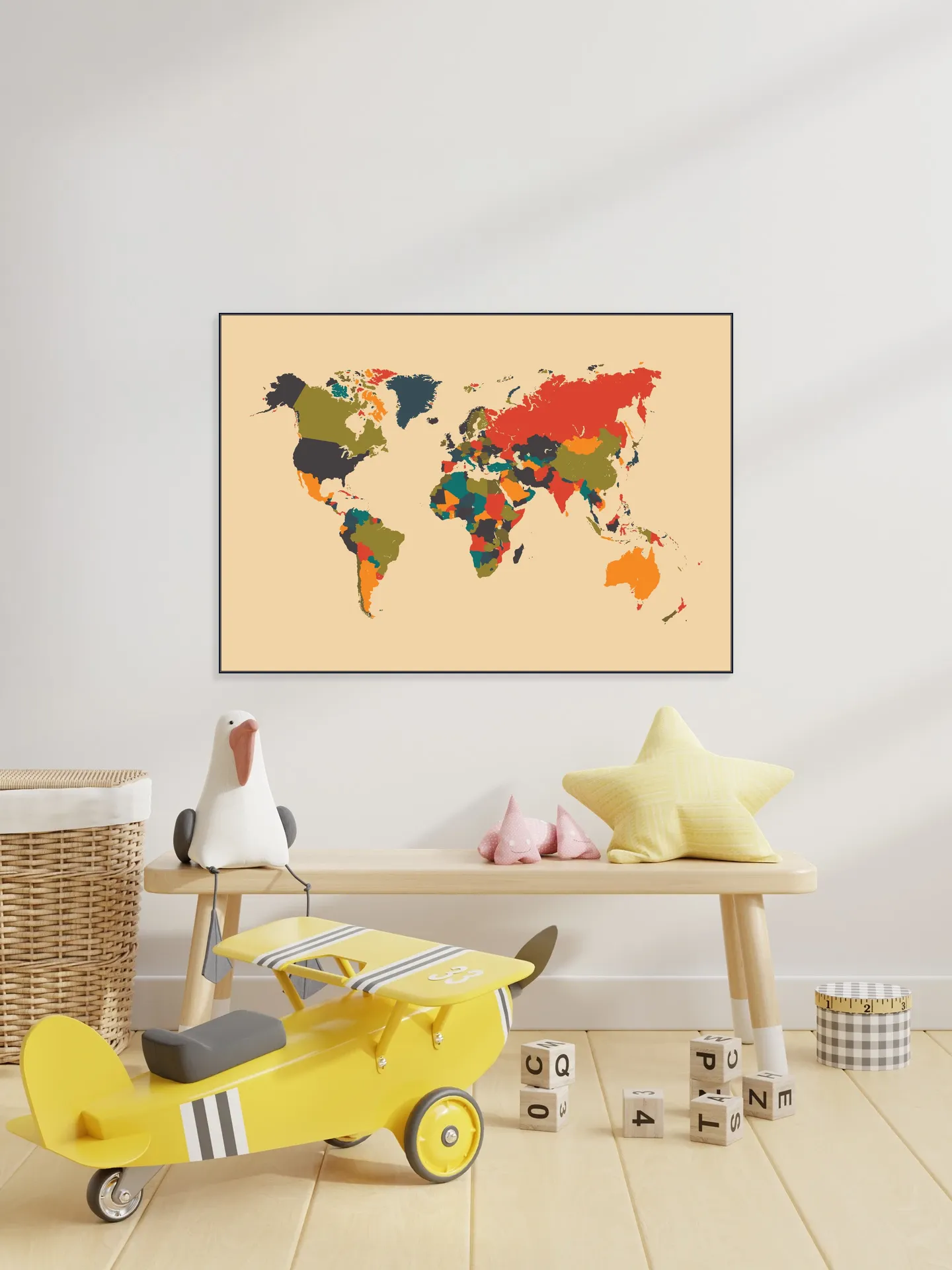 World Map Mosaic Autumn