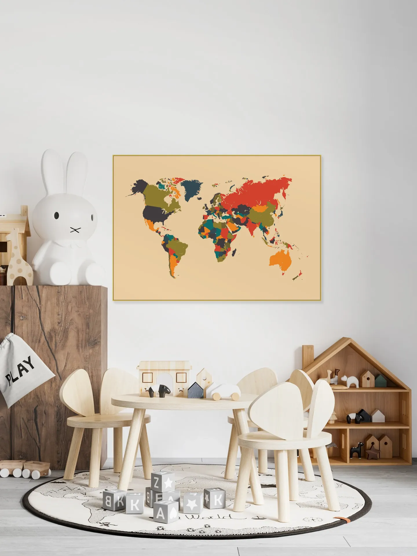 World Map Mosaic Autumn