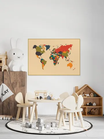 World Map Mosaic Autumn