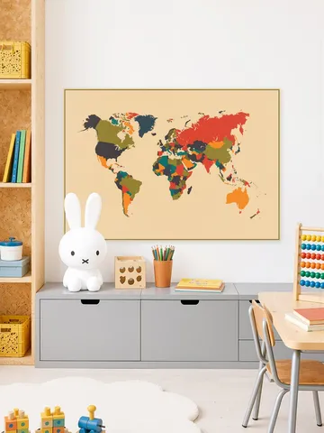 World Map Mosaic Autumn