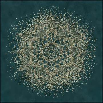 Boho Sparkling Mandala Teal Gold