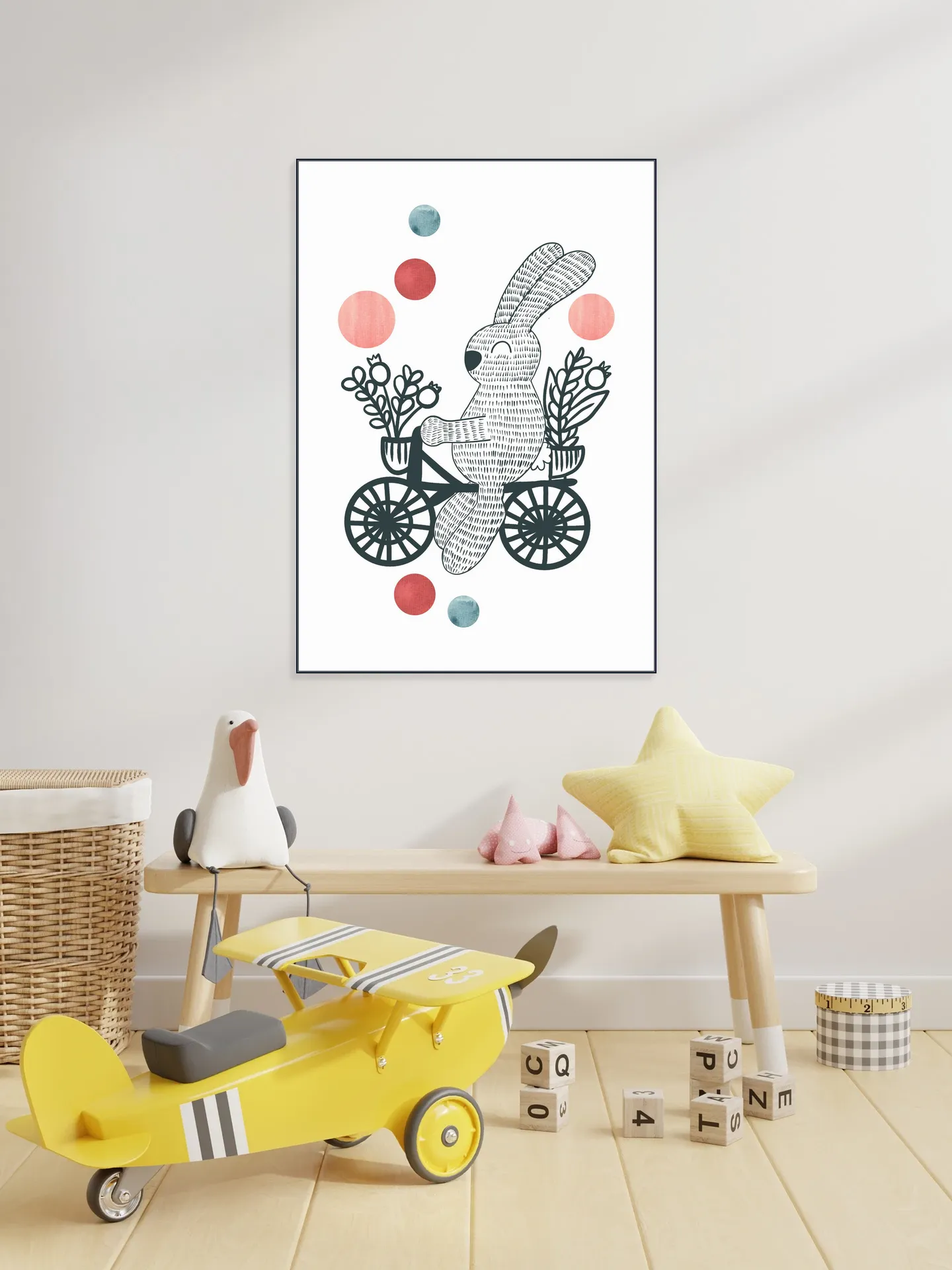 Happy Rabbit on a Bike