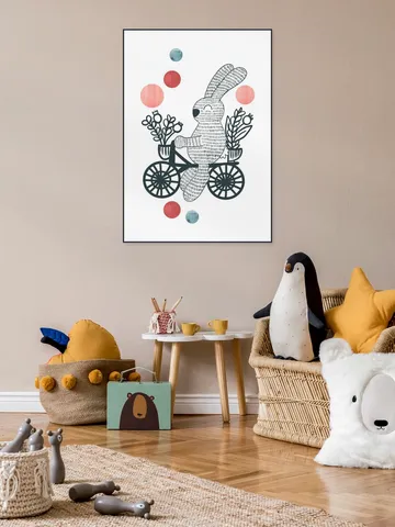 Happy Rabbit on a Bike