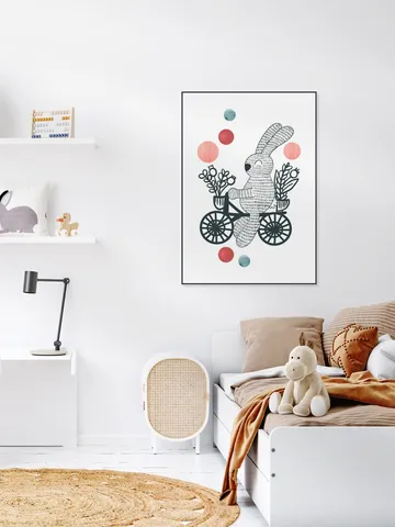 Happy Rabbit on a Bike