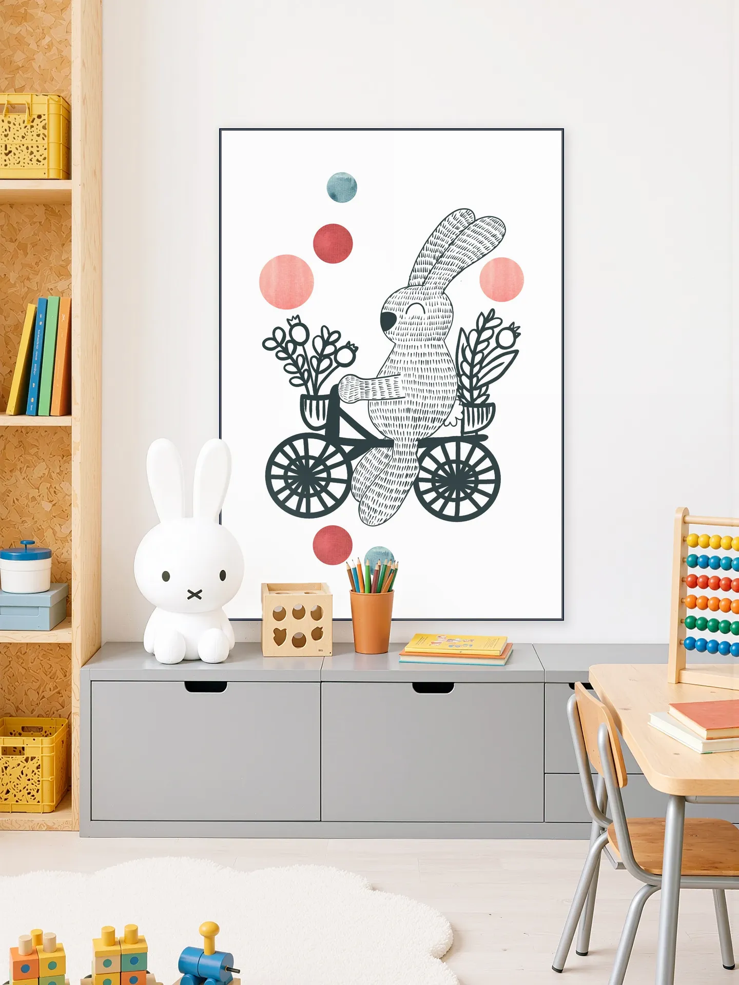 Happy Rabbit on a Bike
