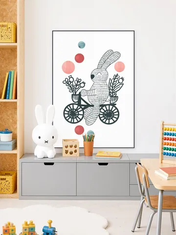 Happy Rabbit on a Bike