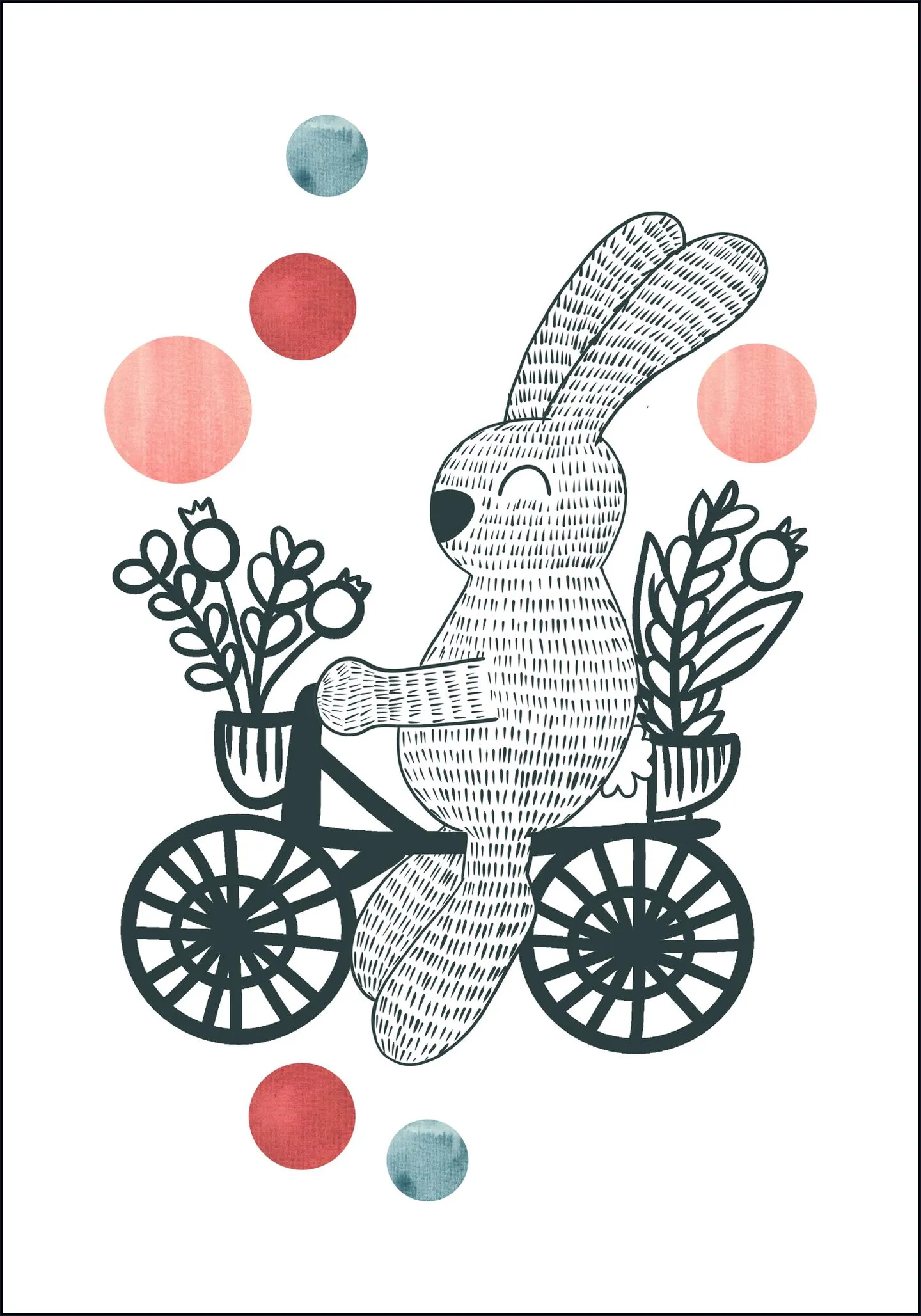 Happy Rabbit on a Bike