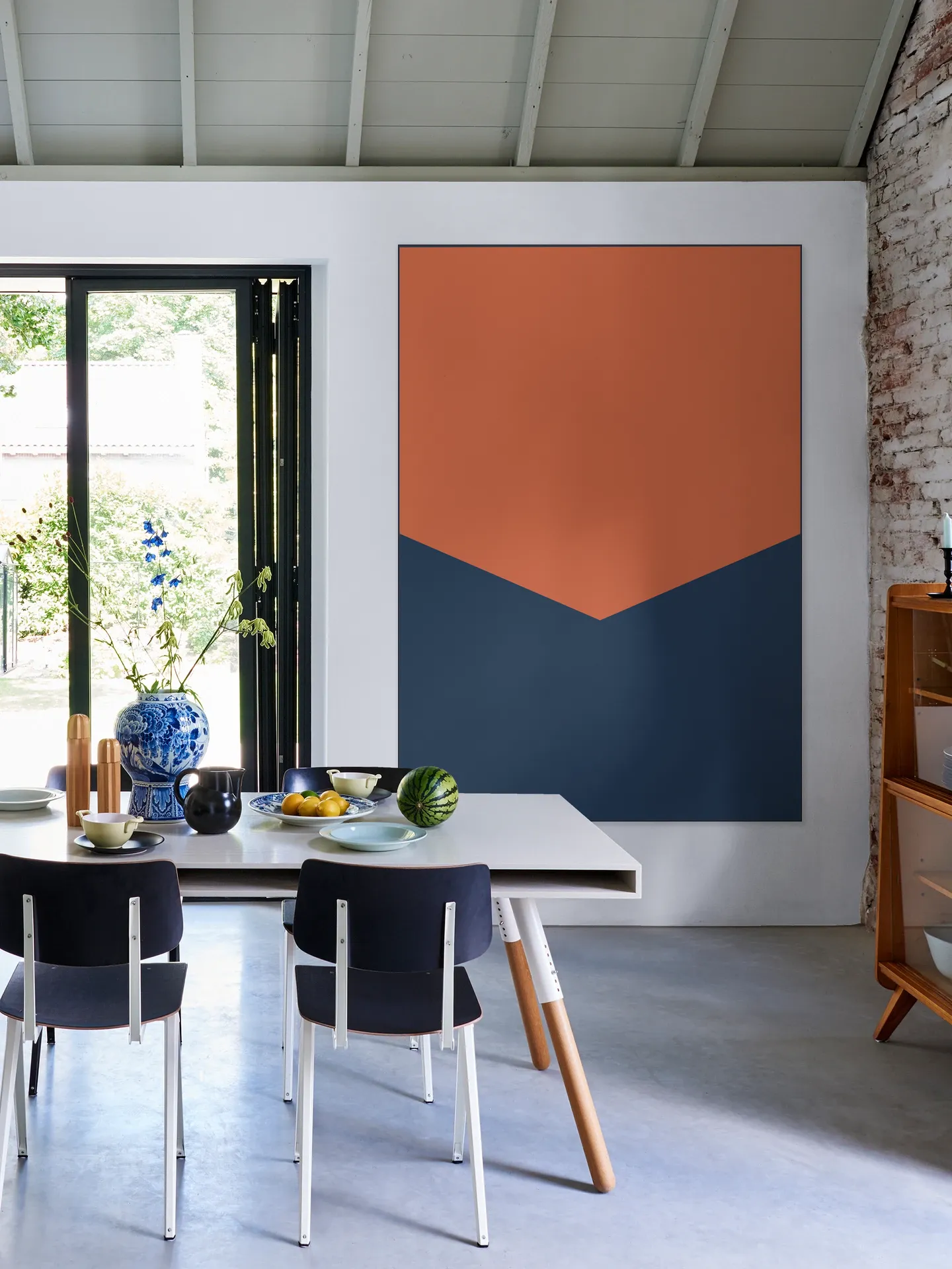 Color blocking - Orange Blue