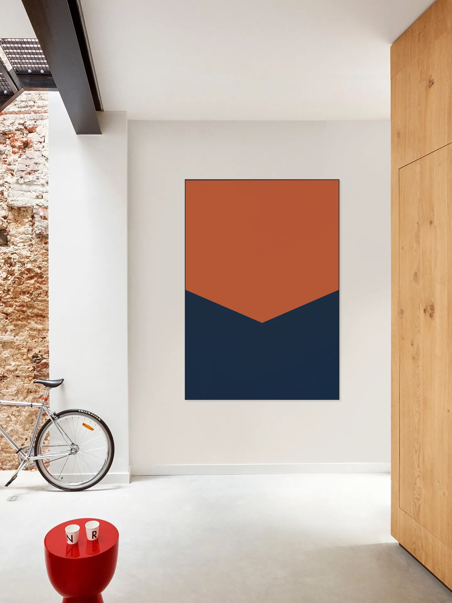 Color blocking - Orange Blue