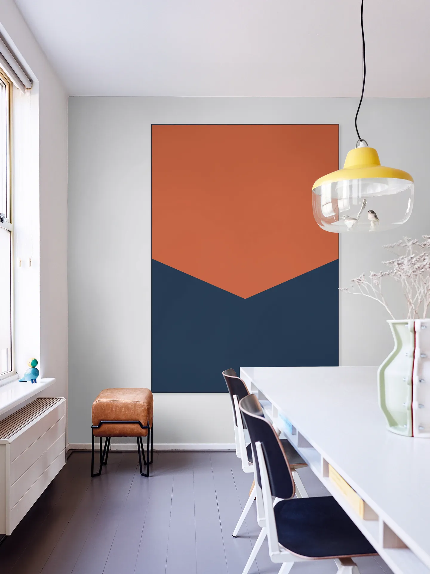 Color blocking - Orange Blue