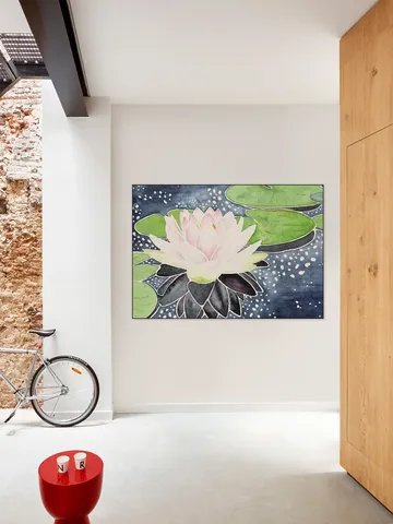 Pink Lotus Flower in Sparkling Water