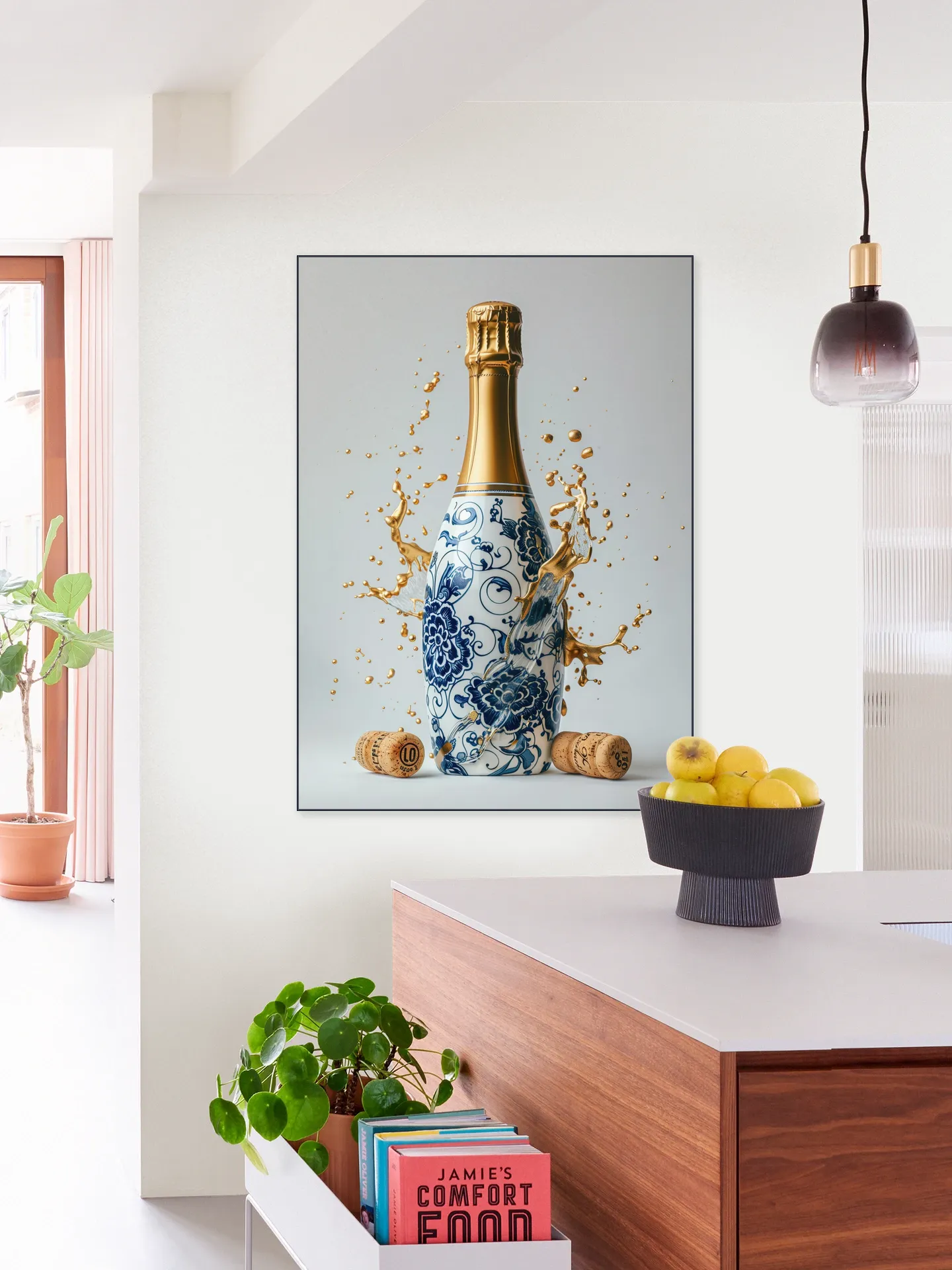 Delft Blue Champagne Bottle