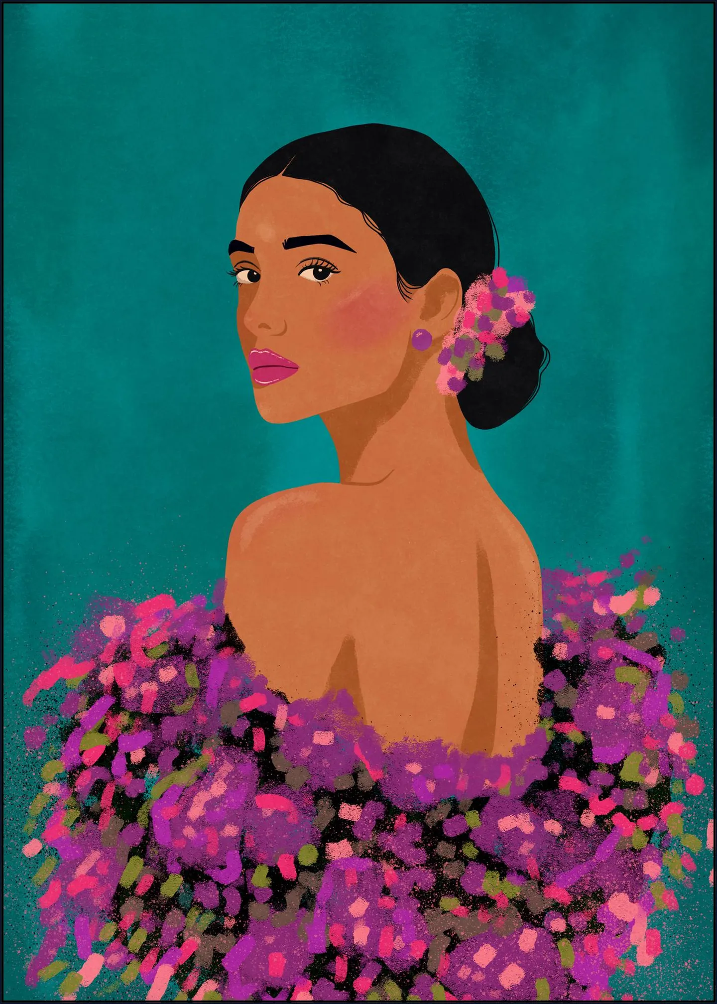 Beauty On Teal