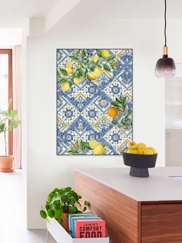 Mediterranean tiles lemons and oranges III