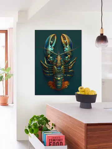 Green Petrol Lobster with Metallic Oil Effect