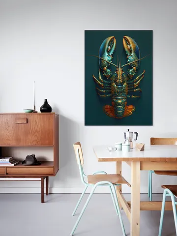 Green Petrol Lobster with Metallic Oil Effect