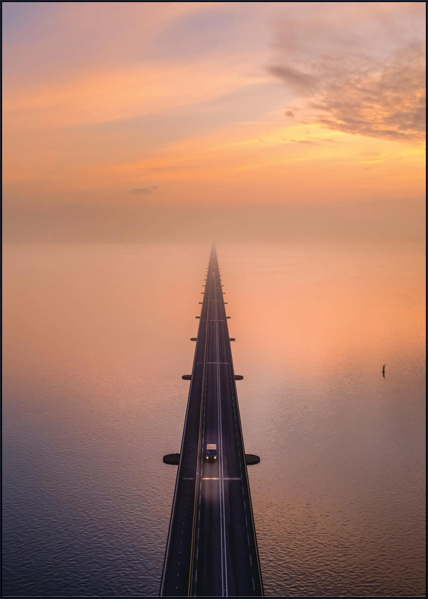 Sunrise at the Zeeland Bridge