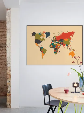 World Map Mosaic Autumn