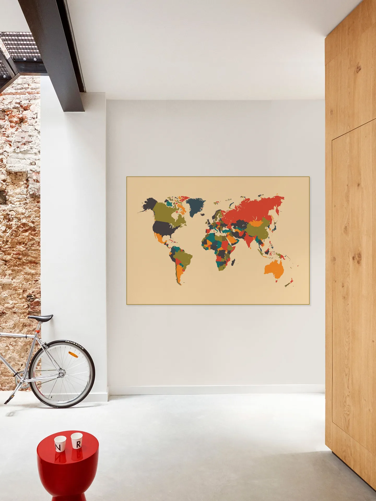 World Map Mosaic Autumn
