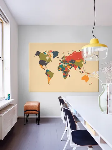 World Map Mosaic Autumn