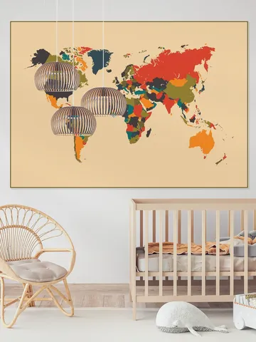 World Map Mosaic Autumn