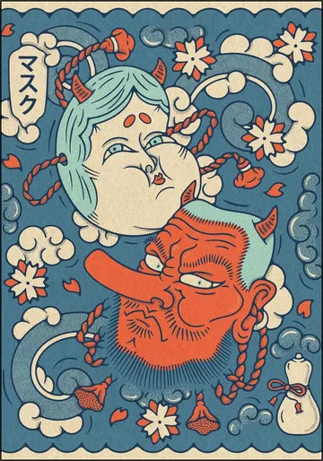 Tengu and Okame Masks