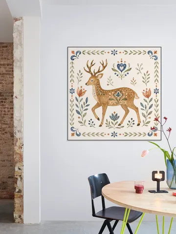 Folk Art - Deer in Watercolor