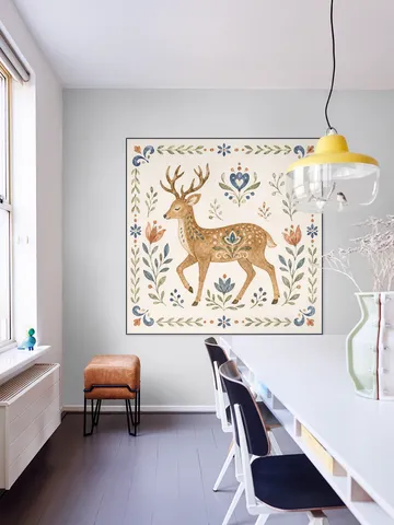 Folk Art - Deer in Watercolor