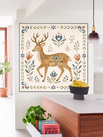 Folk Art - Deer in Watercolor