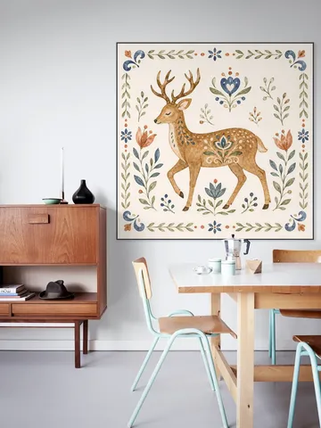 Folk Art - Deer in Watercolor