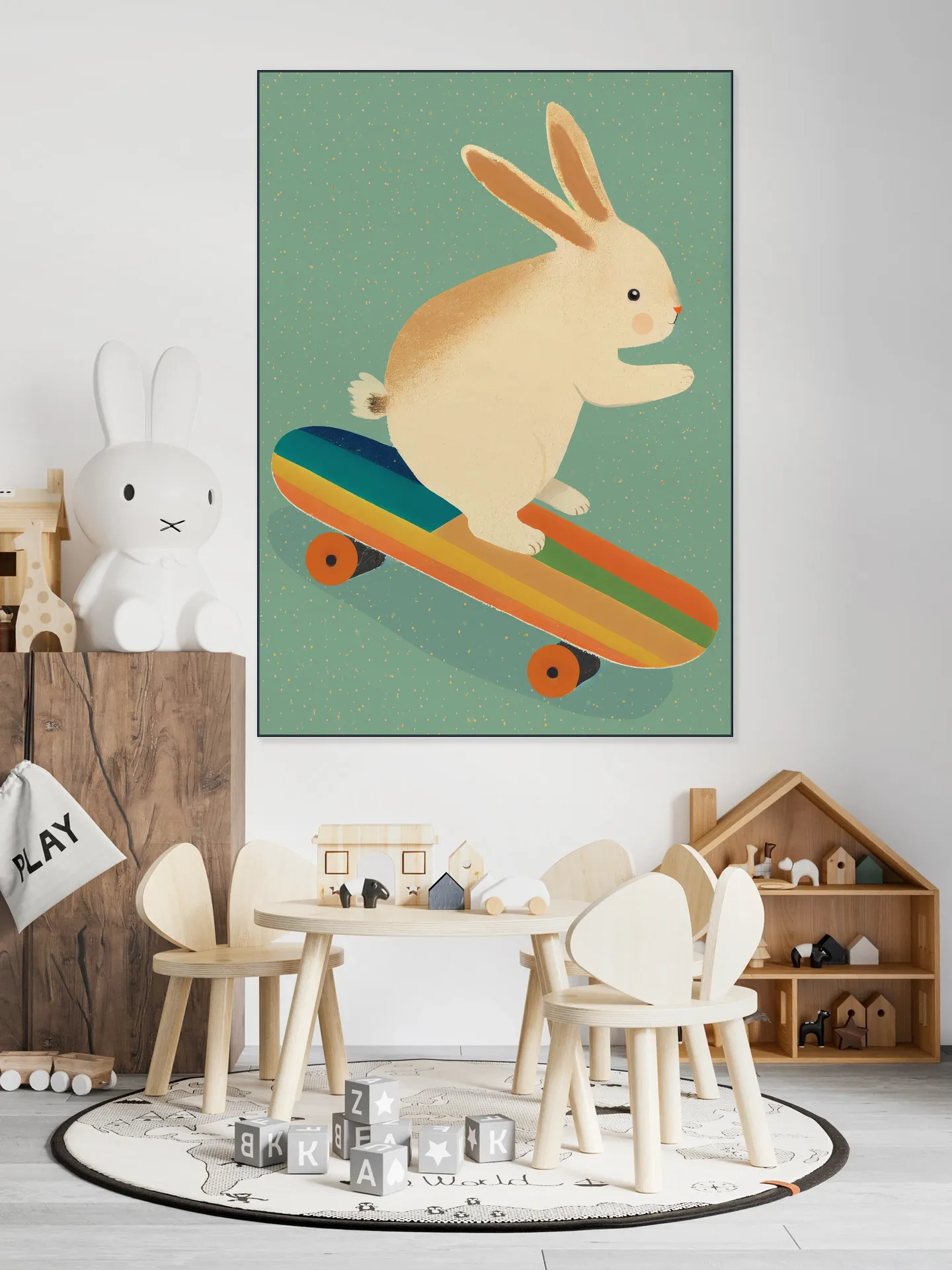 Bunny On Skateboard