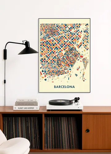 Barcelona Mosaic City Map