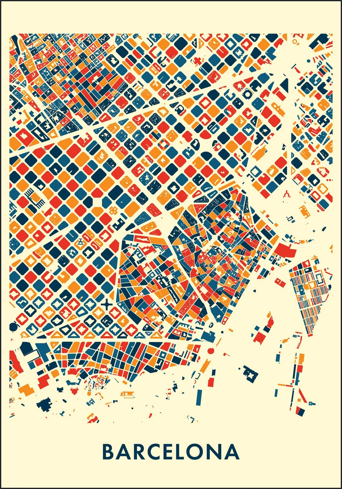 Barcelona Mosaic City Map