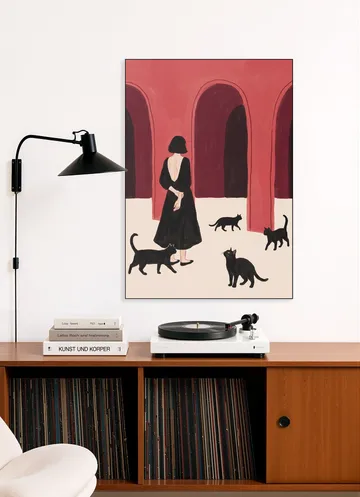 Elegant Woman Black Cats
