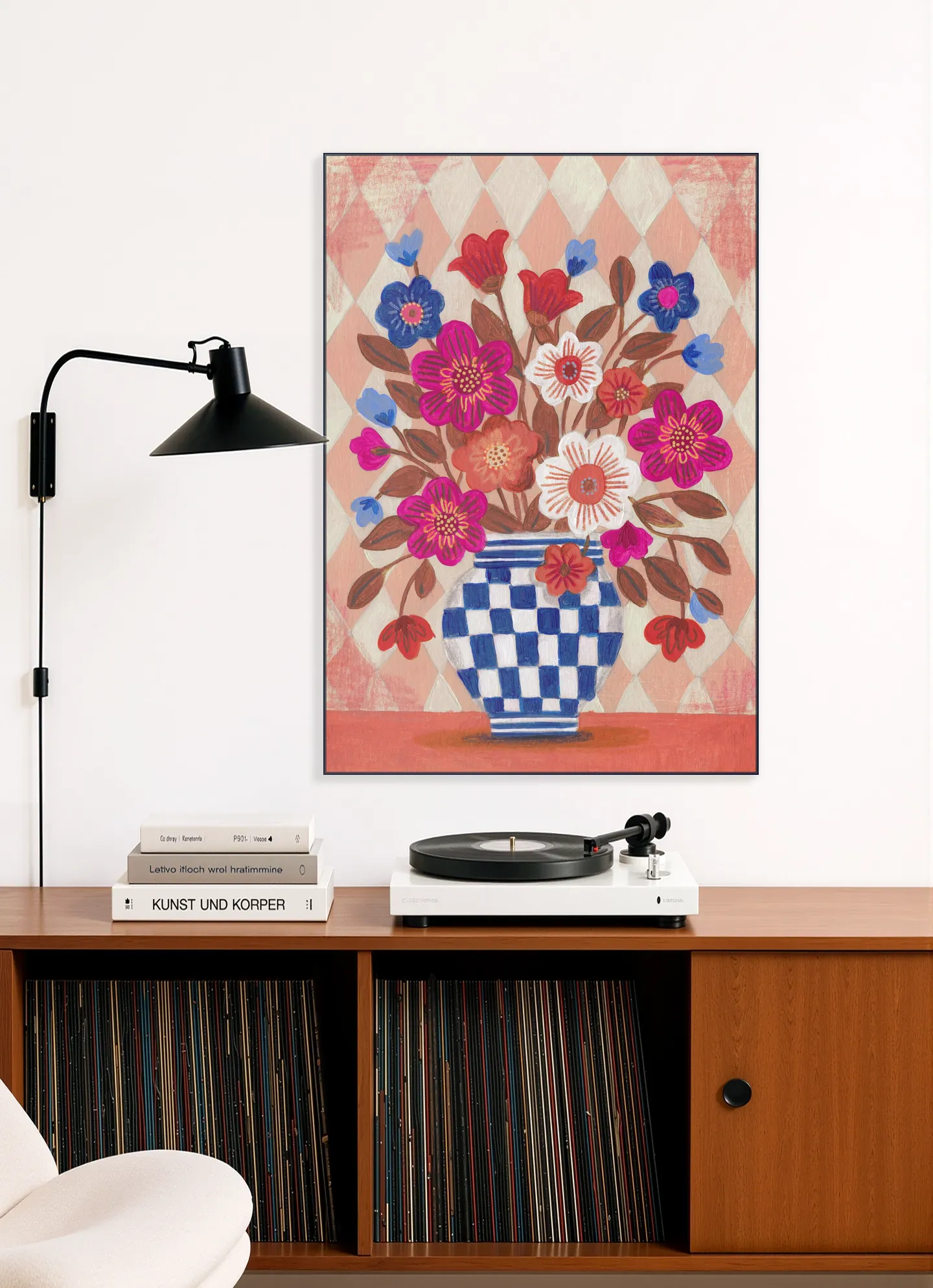 Vase Flowers Brights & Blues