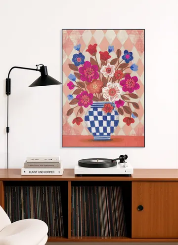 Vase Flowers Brights & Blues