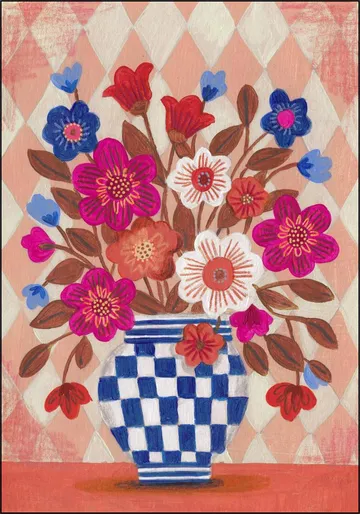 Vase Flowers Brights & Blues