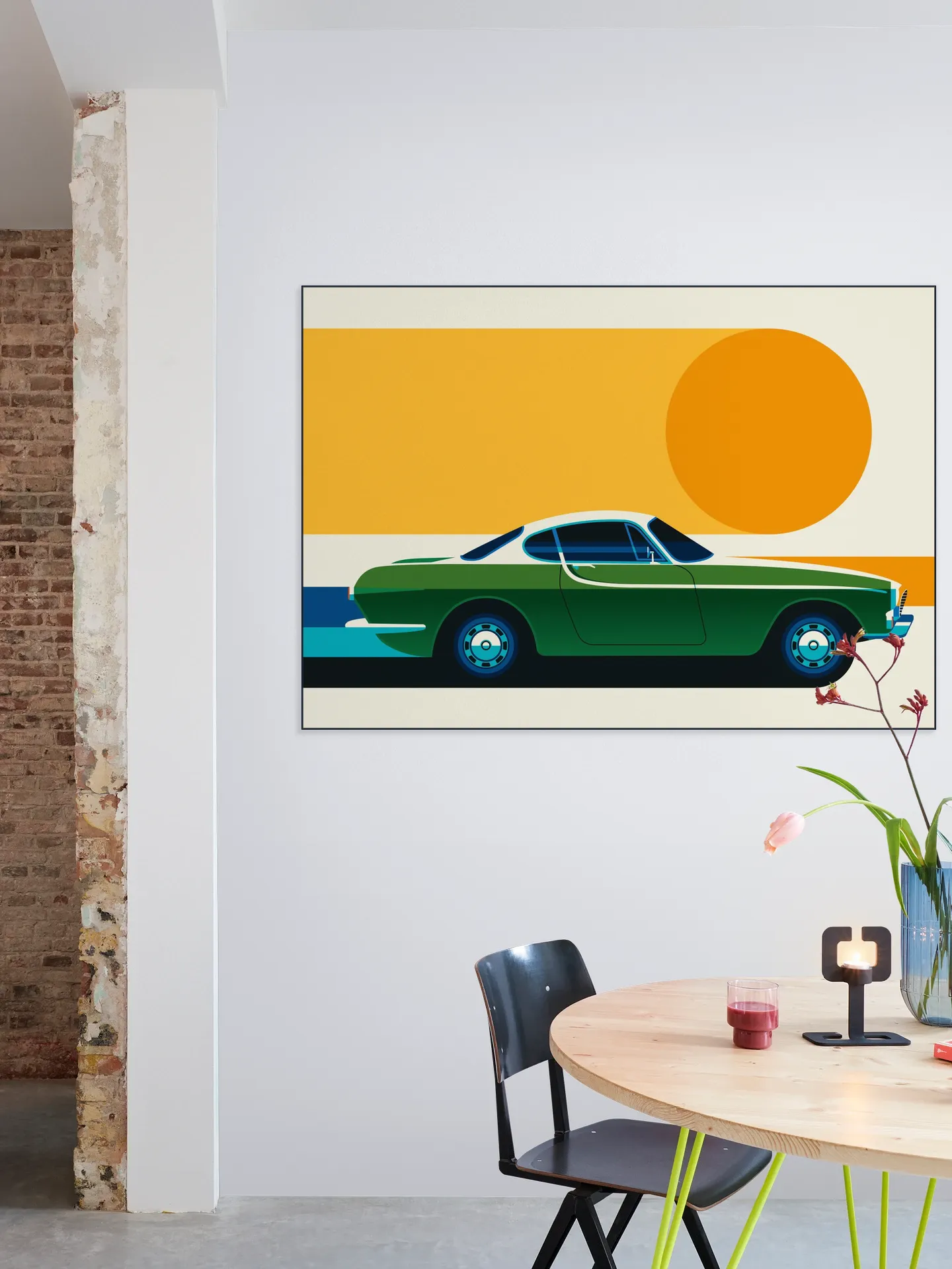 Green Vintage Sports Car Side