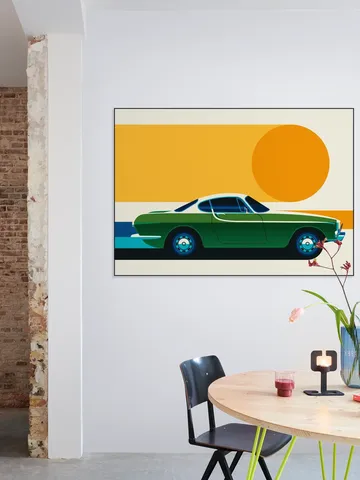 Green Vintage Sports Car Side