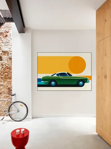 Green Vintage Sports Car Side