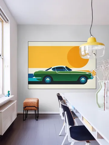 Green Vintage Sports Car Side