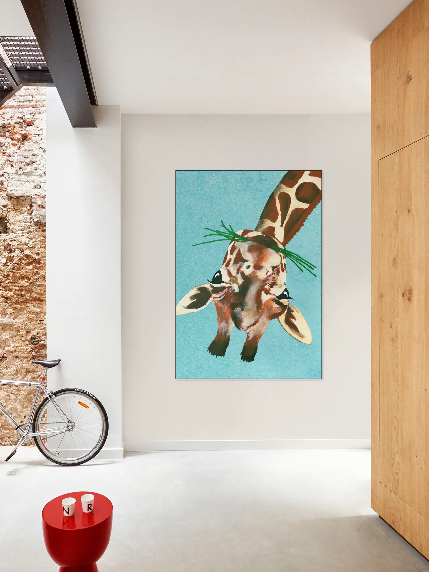 Giraffe upside down